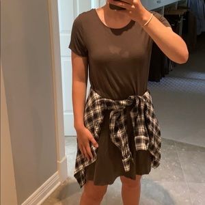 Army green t-shirt dress